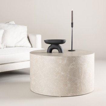 York - Table basse ronde effet marbre ø80cm