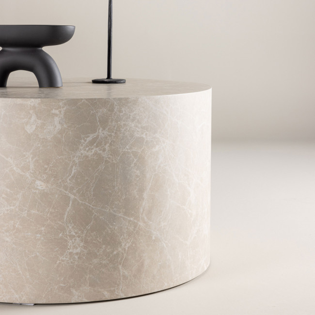 York - Table basse ronde effet marbre ø80cm