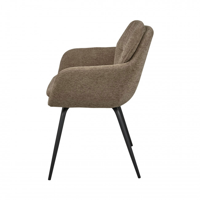Runa - Lot de 2 fauteuils de table en tissu et métal