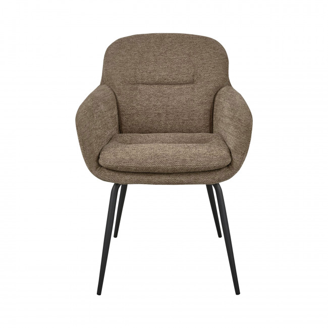 Runa - Lot de 2 fauteuils de table en tissu et métal