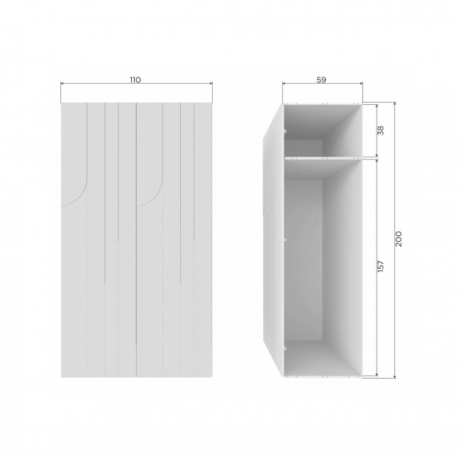 Rain - Armoire 2 portes en bois H200cm