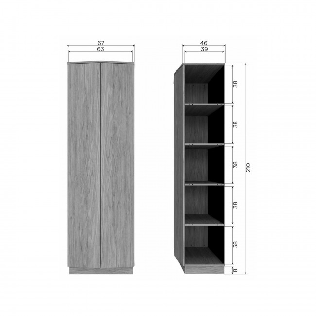 Zuma - Armoire 2 portes en bois H210cm