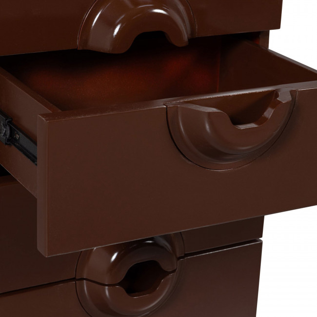 Merge - Petit meuble de rangement 6 tiroirs en bois et métal H120cm