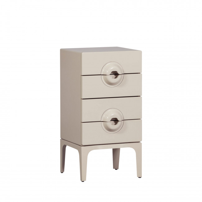 Merge - Petit meuble de rangement 4 tiroirs en bois et métal H89cm