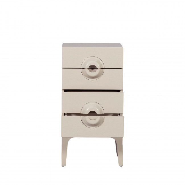 Merge - Petit meuble de rangement 4 tiroirs en bois et métal H89cm