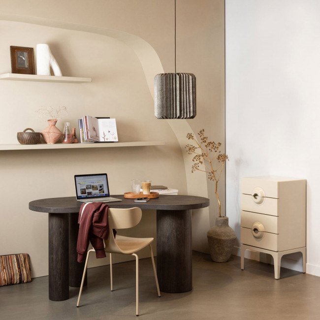 Merge - Petit meuble de rangement 4 tiroirs en bois et métal H89cm