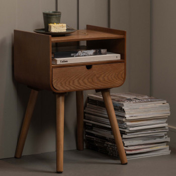 Nils - Table de chevet 1 tiroir 1 niche en bois