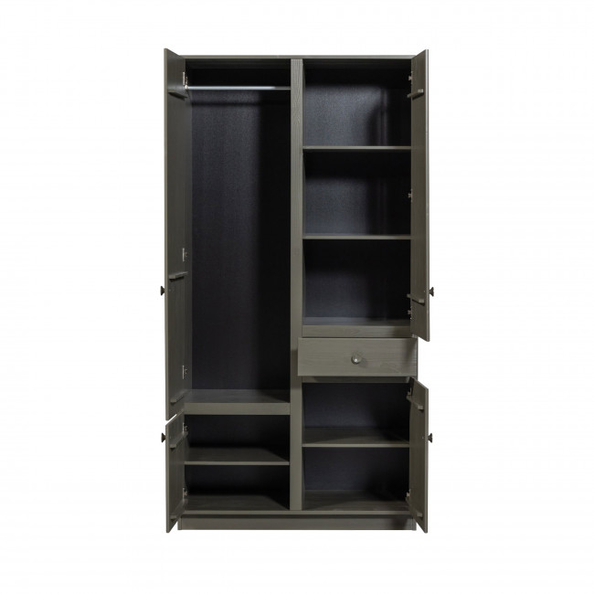 Alfie - Armoire 4 portes 1 tiroir en bois H210cm