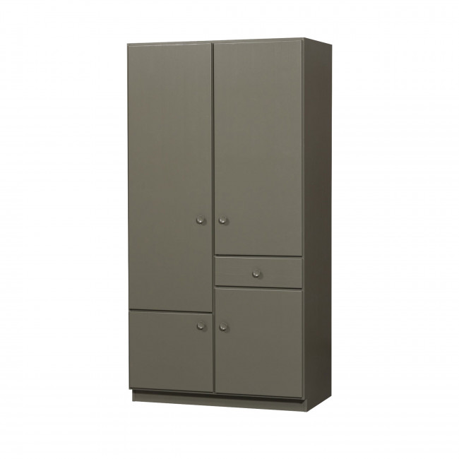 Alfie - Armoire 4 portes 1 tiroir en bois H210cm