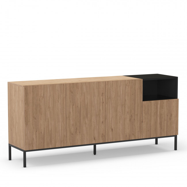 Austin - Buffet 4 portes en bois et métal L180cm