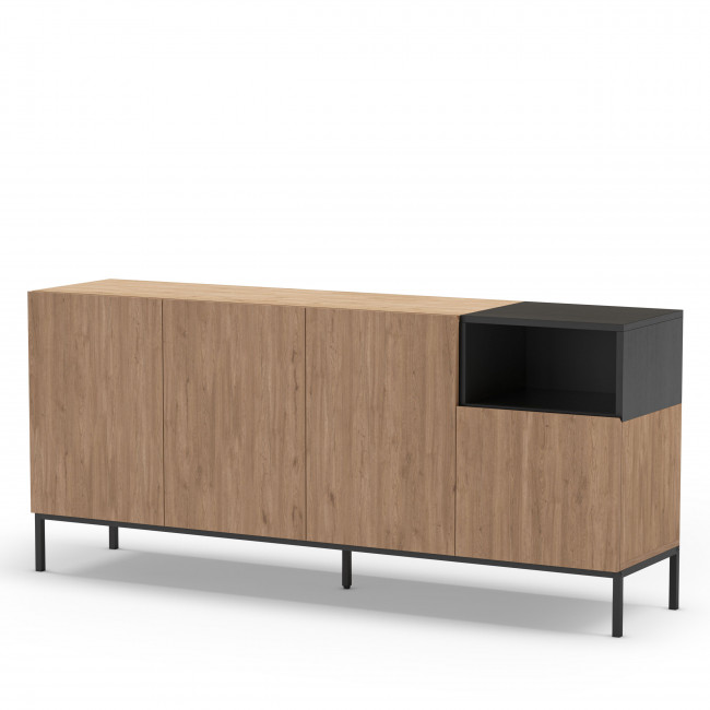 Austin - Buffet 4 portes en bois et métal L180cm