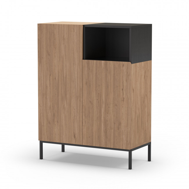 Austin - Buffet 2 portes en bois et métal L90cm