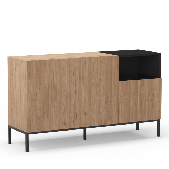 Austin - Buffet 3 portes en bois et métal L140cm