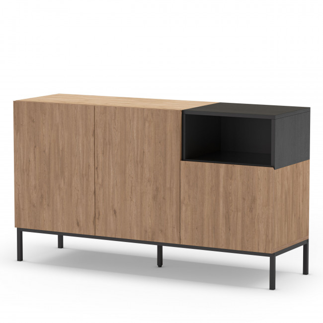 Austin - Buffet 3 portes en bois et métal L140cm