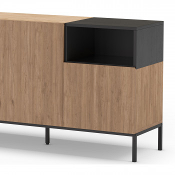 Austin - Buffet 3 portes en bois et métal L140cm