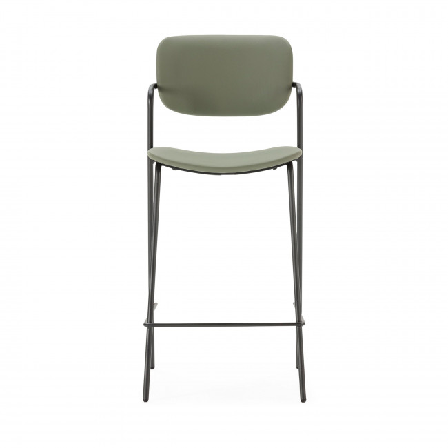 Velura - Lot de 2 tabourets de bar en simili cuir et métal H67cm