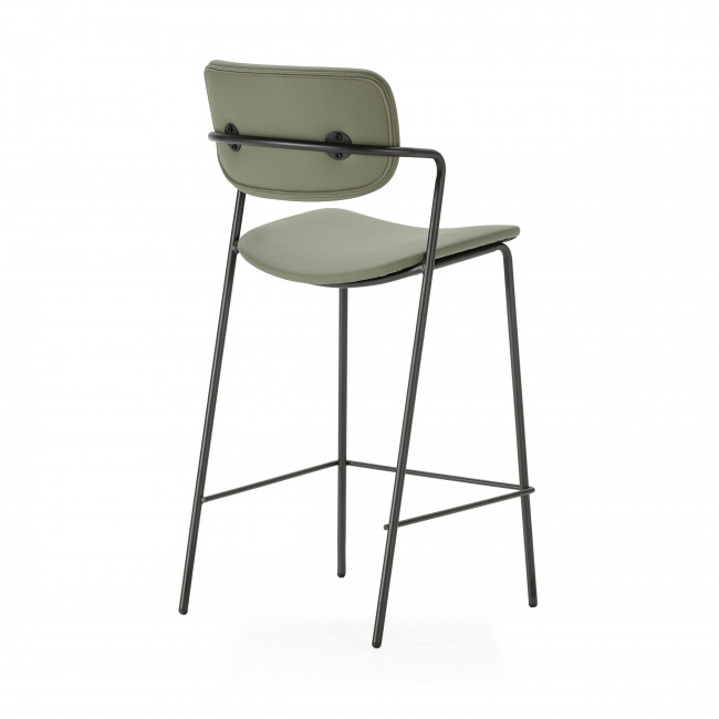 Velura - Lot de 2 tabourets de bar en simili cuir et métal H67cm