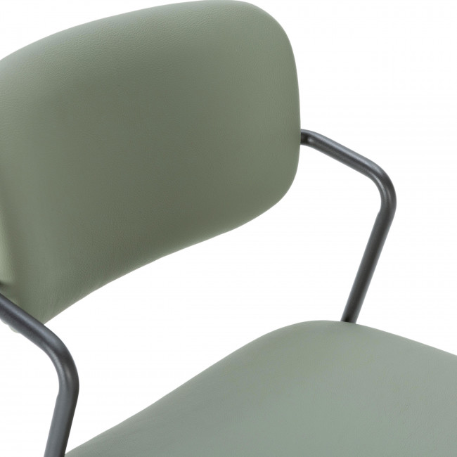 Velura - Lot de 2 tabourets de bar en simili cuir et métal H67cm