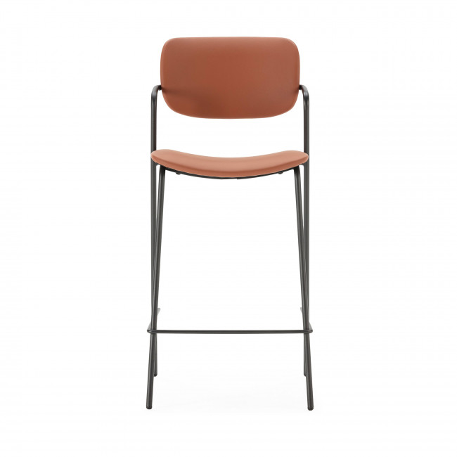 Velura - Lot de 2 tabourets de bar en simili cuir et métal H67cm