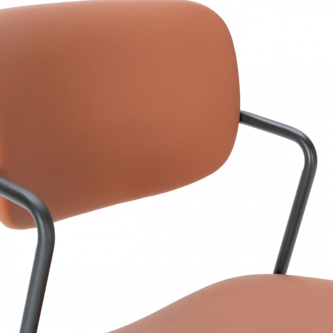 Velura - Lot de 2 tabourets de bar en simili cuir et métal H67cm