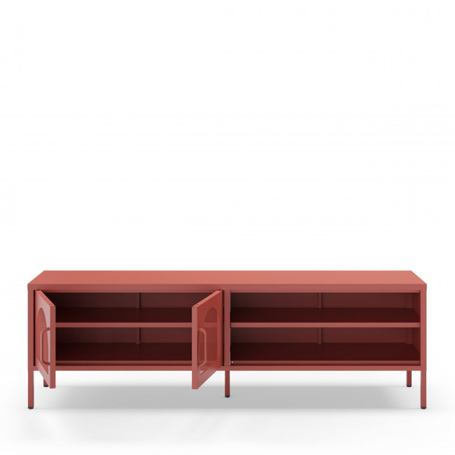 Zio - Meuble TV 2 portes en métal L160cm