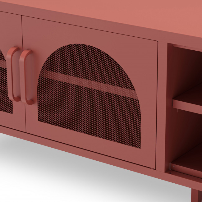 Zio - Meuble TV 2 portes en métal L160cm