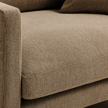 Villabon - Fauteuil XL en tissu pieds épingles noirs