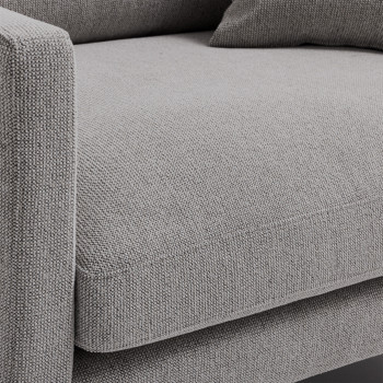 Villabon - Fauteuil XL en tissu pieds épingles noirs