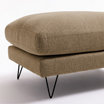Villabon - Pouf en tissu pieds épingles noirs
