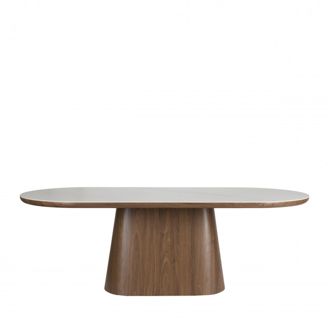 Almira - Table à manger 8 personnes ovale en bois