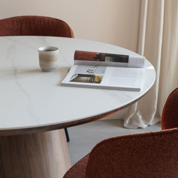 Almira - Table à manger 8 personnes ovale en bois