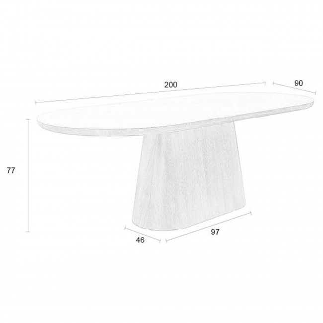 Almira - Table à manger 8 personnes ovale en bois