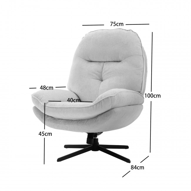 Sofia - Fauteuil pivotant pieds étoiles en velours