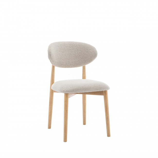 Clara - Lot de 2 chaises en bois et bouclette