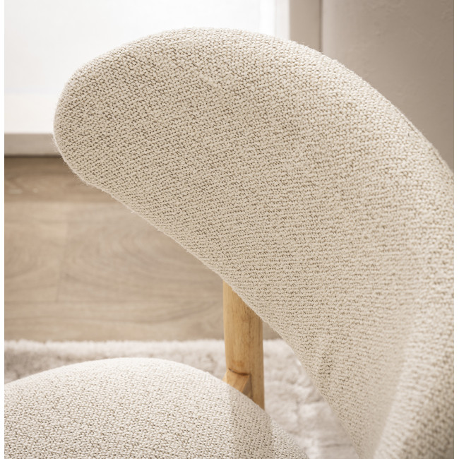 Clara - Lot de 2 chaises en bois et bouclette