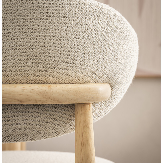 Clara - Lot de 2 chaises en bois et bouclette