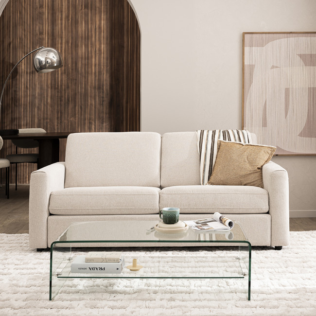 Nido - Table basse double plateaux en verre L110cm