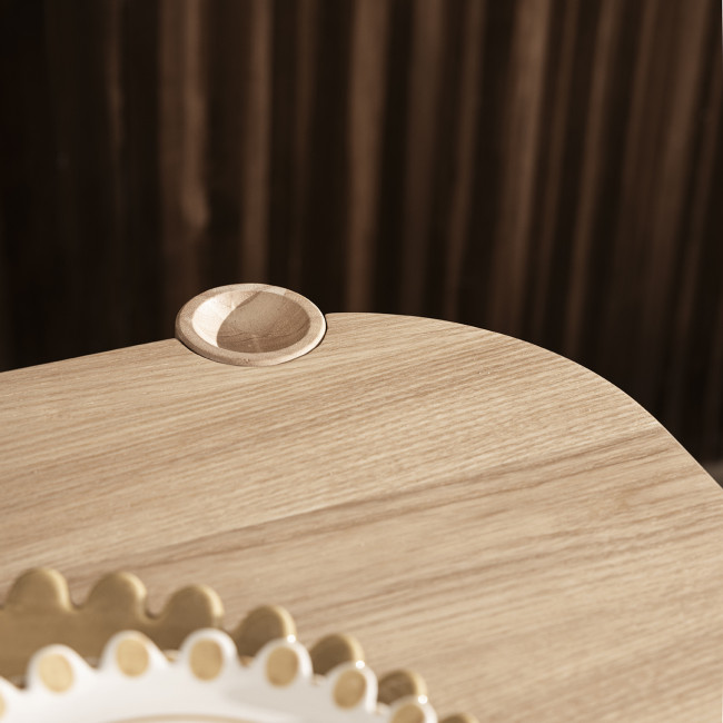 Rena - Table à manger aux bords arrondis en bois 6 places