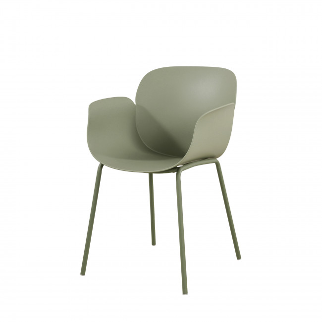 Acapulco - Lot de 4 fauteuils de table intérieur et extérieur en plastique et métal