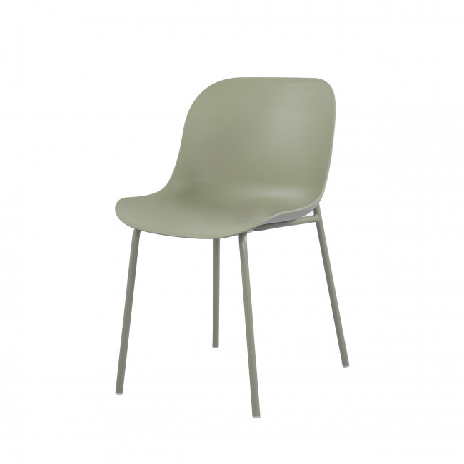 Diego - Lot de 4 chaises intérieur et extérieur en plastique et métal