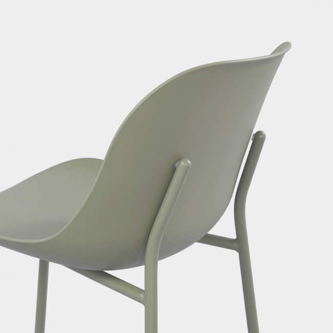 Diego - Lot de 4 chaises intérieur et extérieur en plastique et métal