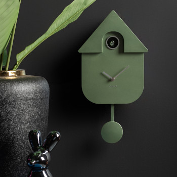 Modern Cuckoo - Horloge à pendule finition métallisée