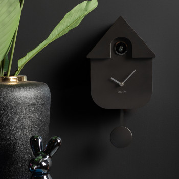 Modern Cuckoo - Horloge à pendule finition métallisée