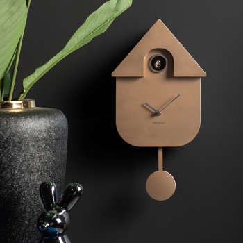 Modern Cuckoo - Horloge à pendule finition métallisée