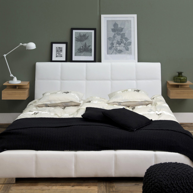 Kamichi - Table de chevet murale 1 niche, 1 tiroir en bois