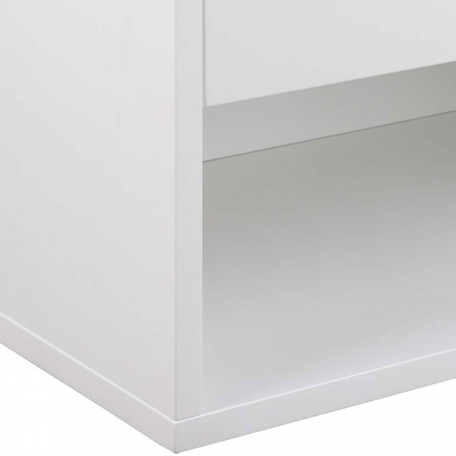 Mano - Table de chevet murale 1 niche, 1 tiroir en bois