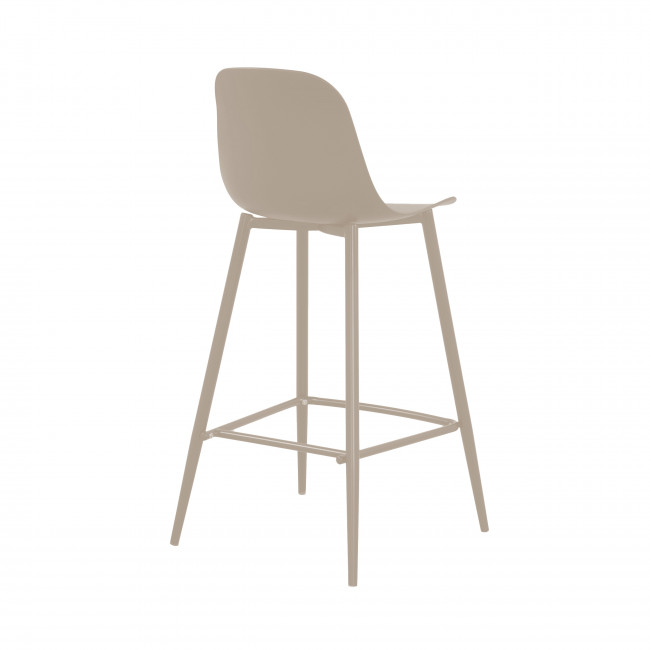 Portland - Lot de 4 tabourets de bar intérieur et extérieur en plastique et métal H65cm