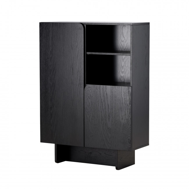 Tyreso - Buffet haut 2 portes, 2 niches en bois H110cm