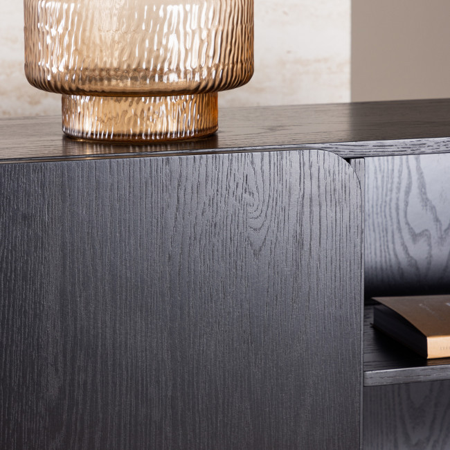 Tyreso - Buffet haut 2 portes, 2 niches en bois H110cm