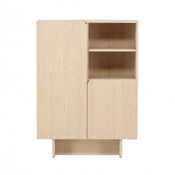 Tyreso - Buffet haut 2 portes, 2 niches en bois H110cm